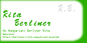 rita berliner business card